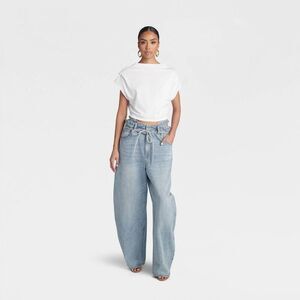 KBB by Kahlana -  Women's High Waisted 'The Cut Out P Light Wash